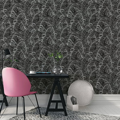 Galerie Wallcoverings Bazaar Broadleaf Galerie Wallcoverings  Black   - G78297