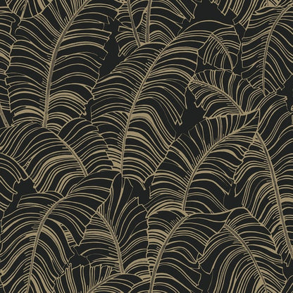 Galerie Wallcoverings Bazaar Broadleaf Galerie Wallcoverings  Black   - G78301