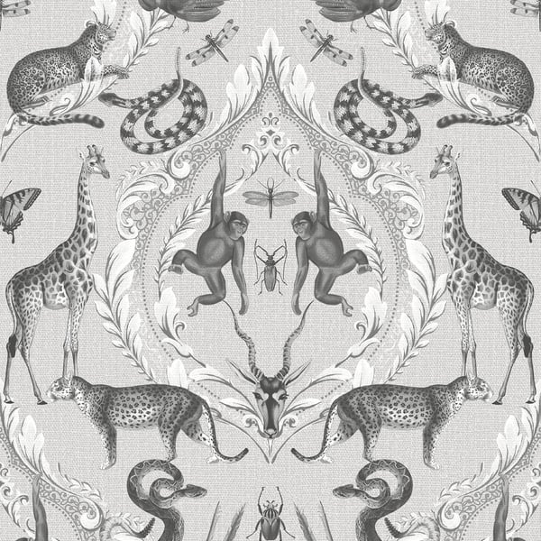Galerie Wallcoverings Bazaar Menagerie Galerie Wallcoverings  Silver Grey   - G78310
