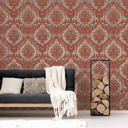 Galerie Wallcoverings Bazaar Menagerie Galerie Wallcoverings  Orange   - G78312