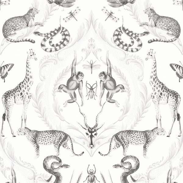Galerie Wallcoverings Bazaar Menagerie Galerie Wallcoverings  Silver Grey   - G78314