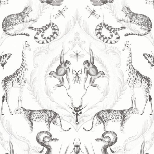 Galerie Wallcoverings Bazaar Menagerie Galerie Wallcoverings  Silver Grey   - G78314