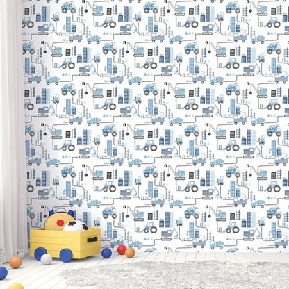 Galerie Wallcoverings Tiny Tots 2 Construction Galerie Wallcoverings  Blue   - G78360