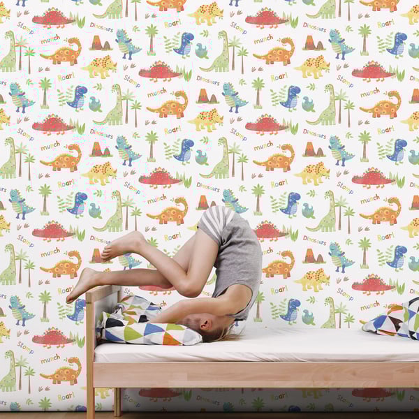 Galerie Wallcoverings Tiny Tots 2 Dinosaurs Galerie Wallcoverings  Multi-coloured, Multi   - G78364