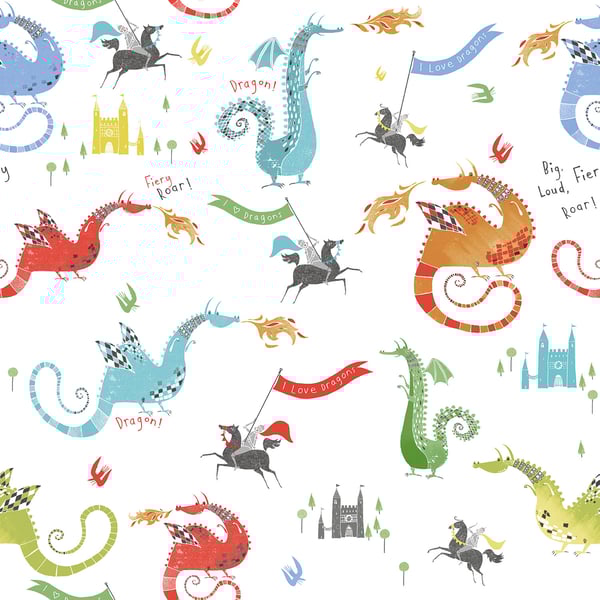 Galerie Wallcoverings Tiny Tots 2 Dragons Galerie Wallcoverings  Multi-coloured, Multi   - G78368