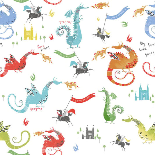 Galerie Wallcoverings Tiny Tots 2 Dragons Galerie Wallcoverings  Multi-coloured, Multi   - G78368