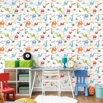 Galerie Wallcoverings Tiny Tots 2 Dragons Galerie Wallcoverings  Multi-coloured, Multi   - G78368