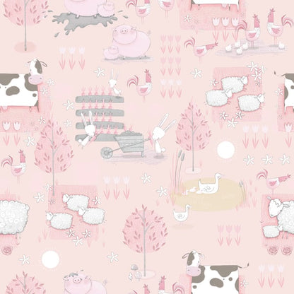 Galerie Wallcoverings Tiny Tots 2 Farmland Galerie Wallcoverings  Pink   - G78376
