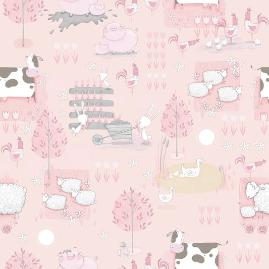Galerie Wallcoverings Tiny Tots 2 Farmland Galerie Wallcoverings  Pink   - G78376