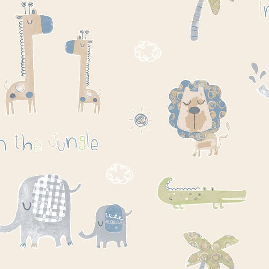 Galerie Wallcoverings Tiny Tots 2 Jungle Friends Galerie Wallcoverings  Beige   - G78378