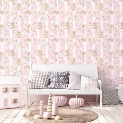 Galerie Wallcoverings Tiny Tots 2 Koalas Galerie Wallcoverings  Pink   - G78387