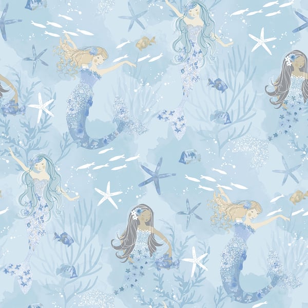Galerie Wallcoverings Tiny Tots 2 Mermaids Galerie Wallcoverings  Blue   - G78388