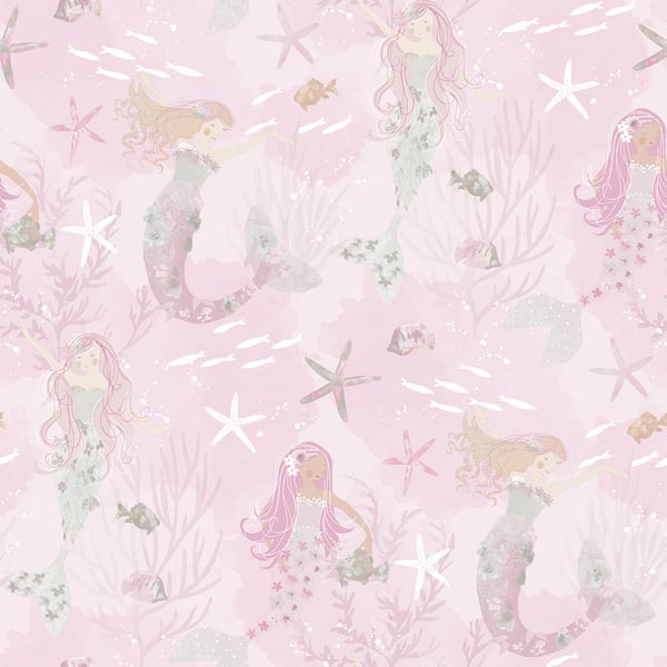 Galerie Wallcoverings Tiny Tots 2 Mermaids Galerie Wallcoverings  Pink   - G78390