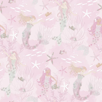 Galerie Wallcoverings Tiny Tots 2 Mermaids Galerie Wallcoverings  Pink   - G78390