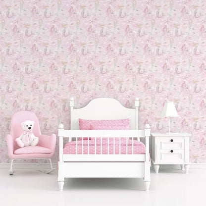 Galerie Wallcoverings Tiny Tots 2 Mermaids Galerie Wallcoverings  Pink   - G78390