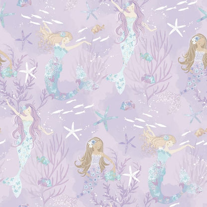Galerie Wallcoverings Tiny Tots 2 Mermaids Galerie Wallcoverings  Purple, Lilac   - G78391