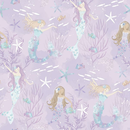 Galerie Wallcoverings Tiny Tots 2 Mermaids Galerie Wallcoverings  Purple, Lilac   - G78391