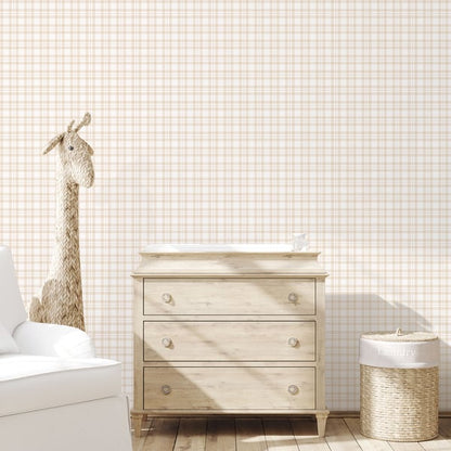 Galerie Wallcoverings Tiny Tots 2 Plaid Galerie Wallcoverings  Beige   - G78393