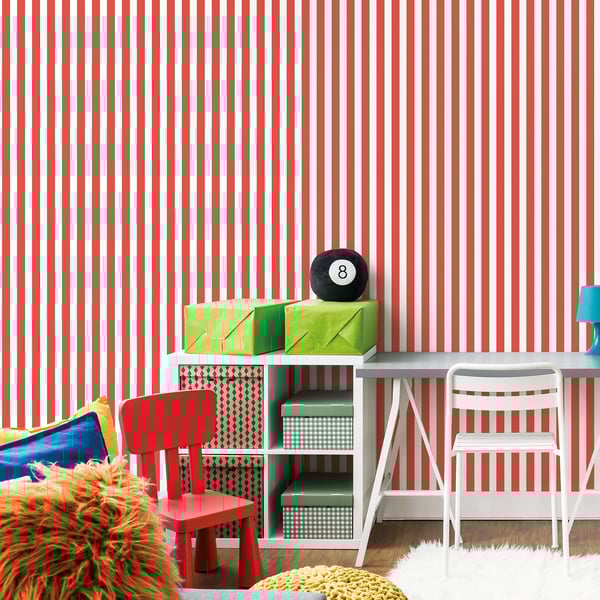 Galerie Wallcoverings Tiny Tots 2 Regency Stripe Galerie Wallcoverings  Red   - G78404