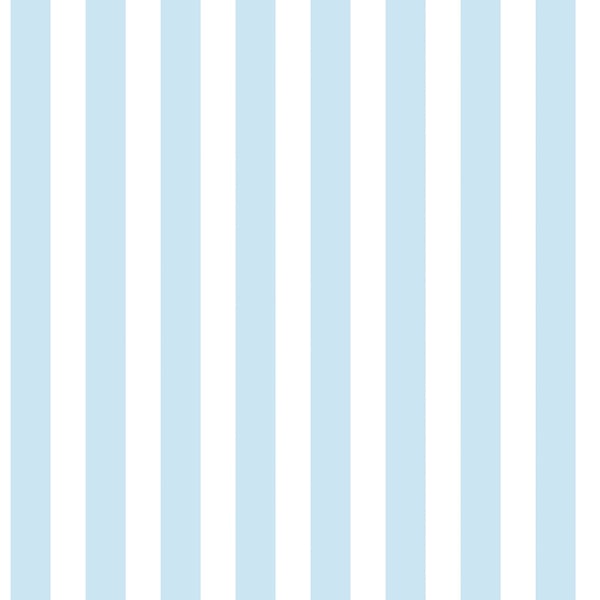 Light blue and white vertical stripe wallpaper with a clean, minimalist design.