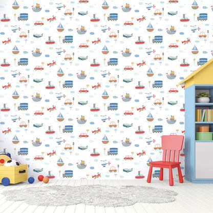 Galerie Wallcoverings Tiny Tots 2 Transportation Galerie Wallcoverings  Multi-coloured, Multi   - G78415