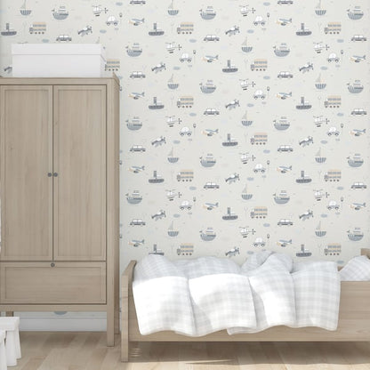 Galerie Wallcoverings Tiny Tots 2 Transportation Galerie Wallcoverings  Silver Grey   - G78417