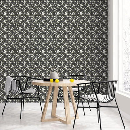 Galerie Wallcoverings Secret Garden Anenome Mini Galerie Wallcoverings  Black   - G78480