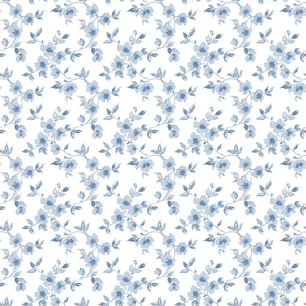 Galerie Wallcoverings Secret Garden Anenome Mini Galerie Wallcoverings  Blue   - G78481