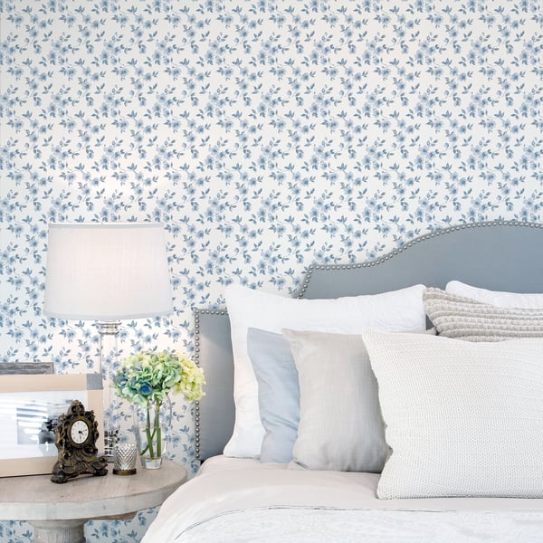 Galerie Wallcoverings Secret Garden Anenome Mini Galerie Wallcoverings  Blue   - G78481