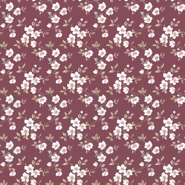 Galerie Wallcoverings Secret Garden Anenome Mini Galerie Wallcoverings  Red   - G78482