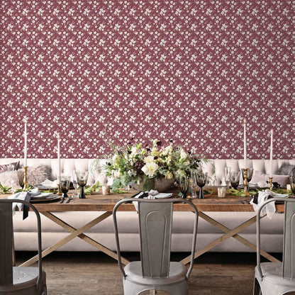 Galerie Wallcoverings Secret Garden Anenome Mini Galerie Wallcoverings  Red   - G78482