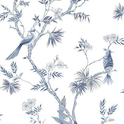 Galerie Wallcoverings Secret Garden Classic Bird Trail Galerie Wallcoverings  Blue   - G78489
