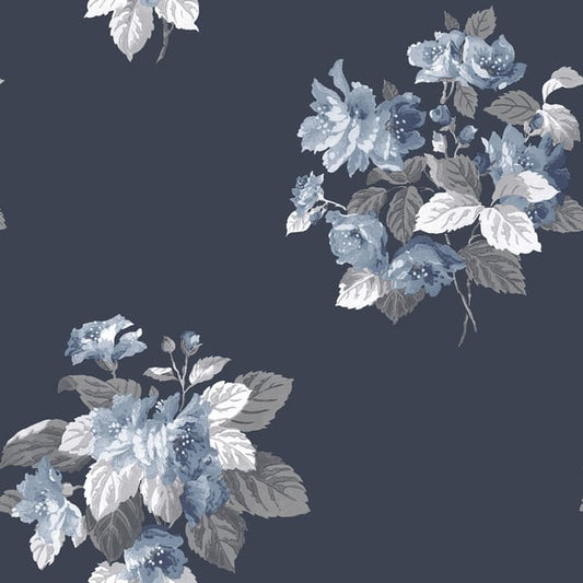Galerie Wallcoverings Secret Garden Classic Bouquet Galerie Wallcoverings  Blue   - G78498