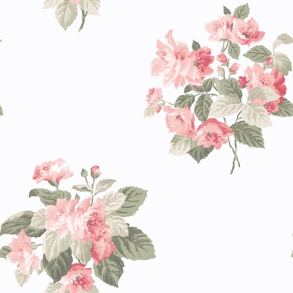 Galerie Wallcoverings Secret Garden Classic Bouquet Galerie Wallcoverings  Pink   - G78499