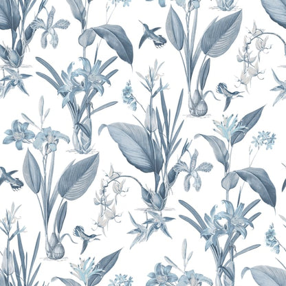 Galerie Wallcoverings Secret Garden Cottage Botanical Galerie Wallcoverings  Blue   - G78504