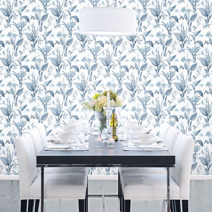 Galerie Wallcoverings Secret Garden Cottage Botanical Galerie Wallcoverings  Blue   - G78504