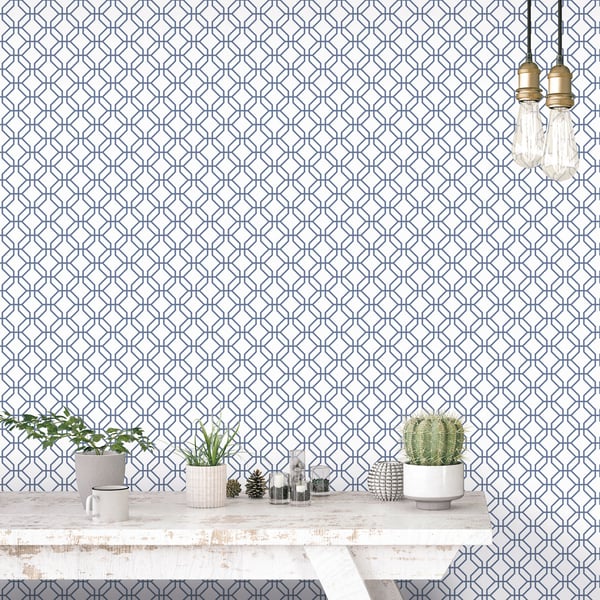 Galerie Wallcoverings Secret Garden Trellis Positive Galerie Wallcoverings  Blue   - G78526