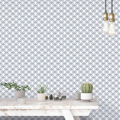 Galerie Wallcoverings Secret Garden Trellis Positive Galerie Wallcoverings  Blue   - G78526
