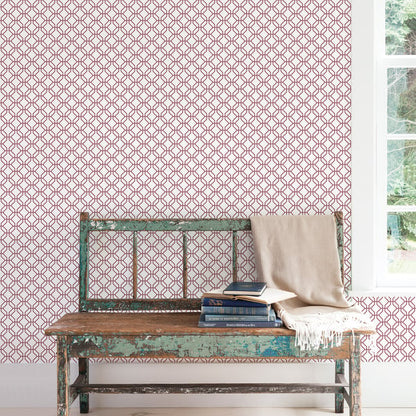 Galerie Wallcoverings Secret Garden Trellis Positive Galerie Wallcoverings  Red   - G78527