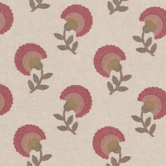 STOUT TEXTILES  MULTIPURPOSE,EMBROIDERIES TRADITIONAL, FLORAL RASPBERRY   - GAIE-2