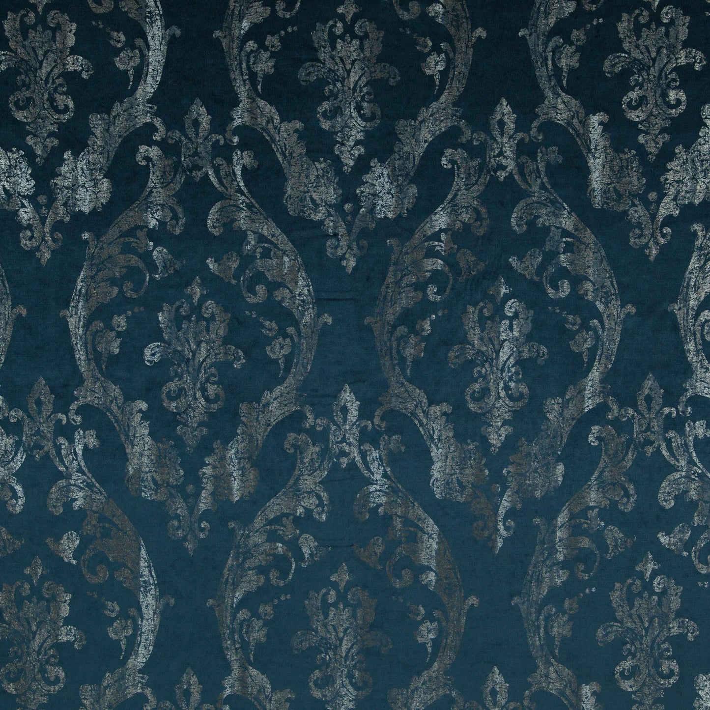 JF Fabrics GAMBLER 68 Fabric Traditional,Transitional,Floral,Metallic Blue  Damask,Texture,Velvet - 8091068 J8571
