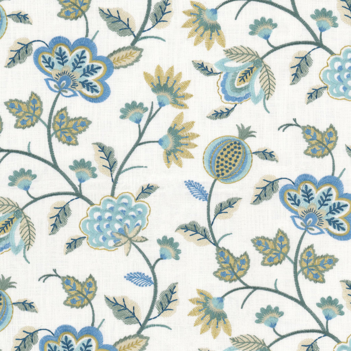 STOUT TEXTILES  MULTIPURPOSE,EMBROIDERIES TRADITIONAL, FLORAL OPAL   - GARD-1