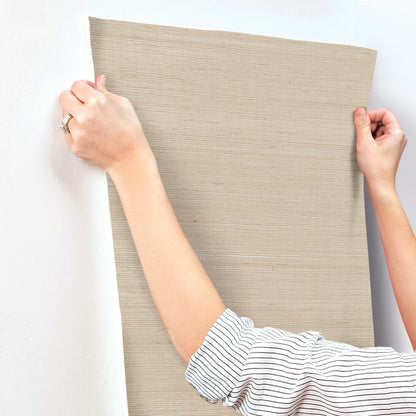 York Wallcoverings Grasscloth II Sisal Grasscloth Silver & Beige Metallic Wallpaper Grasscloth Grasscloth Wheat   - GC0700