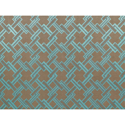 GASTON Y DANIELA VELVET LATTICE/SCROLLWORK TURQUOISE,BEIGE,BEIGE   - GDT5150.002.0