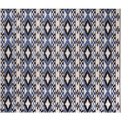 GASTON Y DANIELA EMBROIDERY IKAT/SOUTHWEST/KILIMS WHITE,INDIGO,BLACK   - GDT5403.1.0