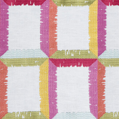 GASTON Y DANIELA EMBROIDERY GEOMETRIC PINK,ORANGE,WHITE   - GDT5563.001.0