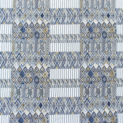 GASTON Y DANIELA EMBROIDERY STRIPES WHITE,CHOCOLATE,INDIGO   - GDT5564.002.0