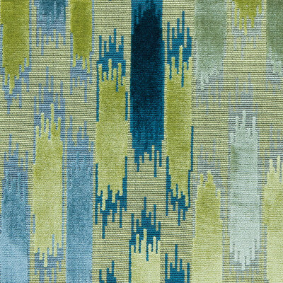 GASTON Y DANIELA VELVET STRIPES CHARTREUSE,BLUE,   - GDT5566.002.0