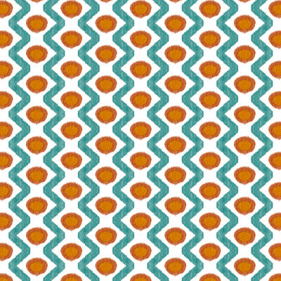 GASTON Y DANIELA PRINT IKAT/SOUTHWEST/KILIMS ORANGE,TURQUOISE,   - GDT5681.005.0