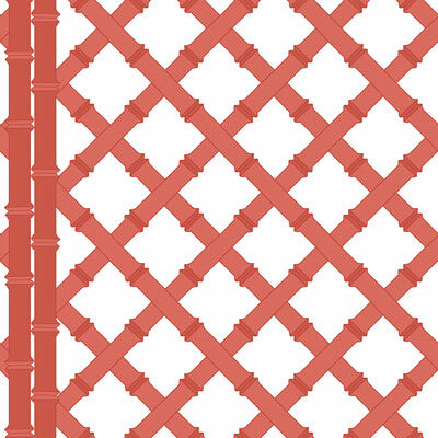 GASTON Y DANIELA TRELLIS PRINT--GEOMETRIC-LATTICE/SCROLLWORK BLANCO/POMELO   - GDW5455.003.0